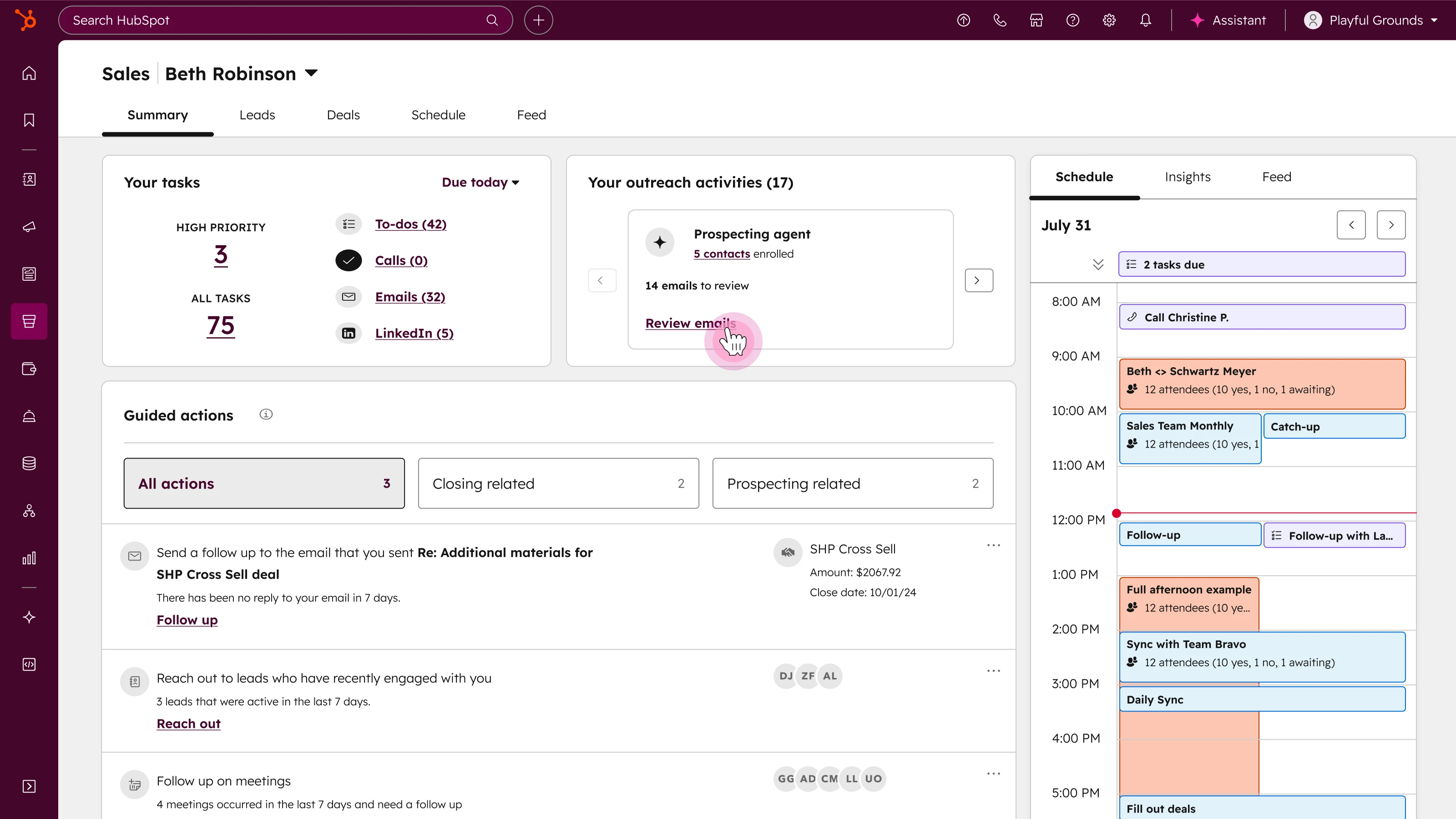 Sales Hub screenshot